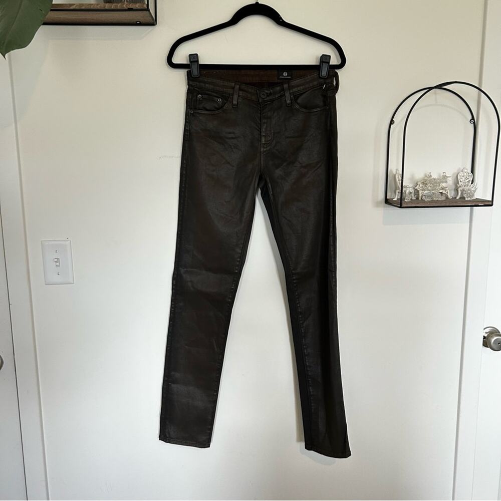 NWOT‎ AG Adriano Goldschmied Brown Faux Leather Prima Skinny Pants Size 27
